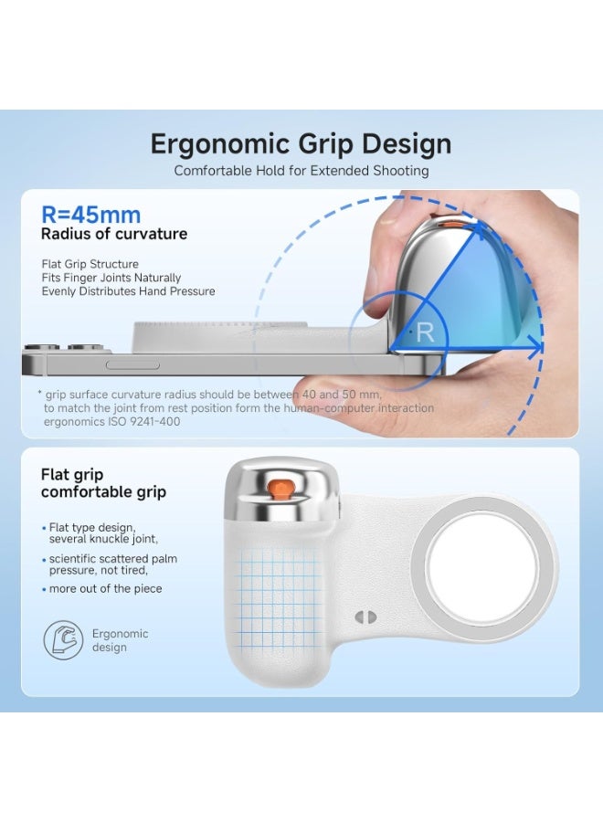  أورا سيليكت ضوء سيلفي مغناطيسي ومقبض كاميرا الهاتف مع مصراع لاسلكي قابل للفصل، مقبض Fun Shot مريح للاستخدام مع أجهزة iPhone و Android، يدعم الكاميرا الأصلية، حامل ثلاثي القوائم، مجموعة أدوات إنشاء محتوى محمولة - Image 4